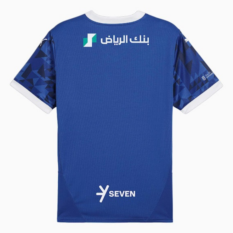 Al-Hilal 20242025 - Camiseta Al-Hilal - Uniforme titular Al-Hilal - Puma Al-Hilal - Liga Profesional Saudí - Copa del Rey de Campeones - Champions League - Diseño clásico - Diseño moderno - Azul - Blanco - Dorado - Gola redonda - Escudo del Al-Hilal - Logo de Puma - Identidad del club - Historia del club - Tecnologías innovadoras - Confort - Rendimiento.