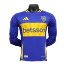 Boca Juniors-Camiseta-I-24-25-Hombre-Manga Larga-Jugador-Azul-Fútbol-Equipación-Uniforme-Temporada-Clásico-Deportivo-Calidad-Estilo 

