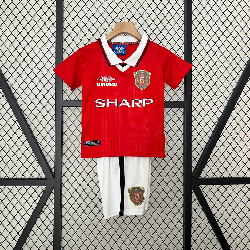 CAMISETA MANCHESTER UNITED I 99/00 CONJUNTO INFANTIL (RETRO)