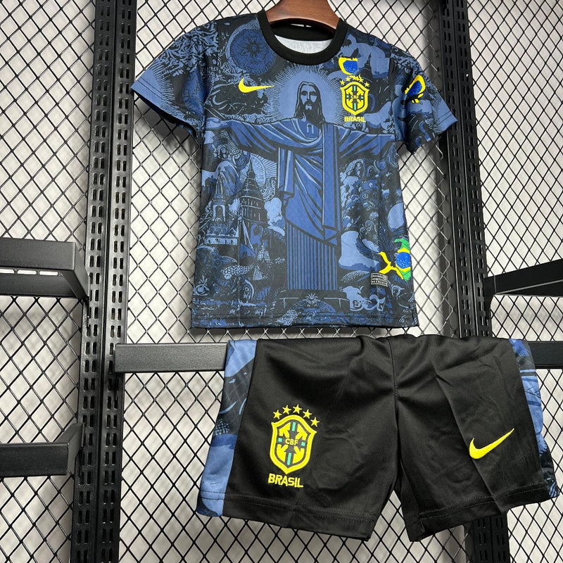 Camiseta Brasil edición especial dark blue conjunto infantil - Camiseta - Brasil - Edición especial - Dark blue - Conjunto infantil - Fútbol - Equipamiento deportivo - Niños - Estilo.