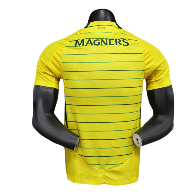 Celtic-Camiseta-II-24-25-Hombre-Jugador-Amarilla-Fútbol-Equipación-Uniforme-Temporada-Clásico-Deportivo-Calidad-Estilo