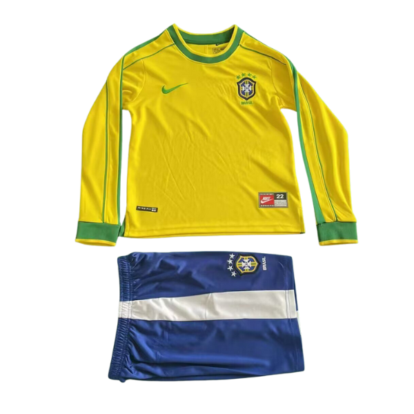 CAMISETA BRASIL I 1998 CONJUNTO INFANTIL (RETRO) MANGA LARGA