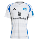 Hamburgo SV 20242025 - Camiseta Hamburgo - Uniforme titular Hamburgo - Adidas Hamburgo - 2. Bundesliga - Diseño clásico - Diseño moderno - Blanco - Rojo - Azul - Gola redonda - Escudo del Hamburgo SV - Logo de Adidas - Identidad del club - Historia del club - Tecnologías innovadoras - Confort - Rendimiento.