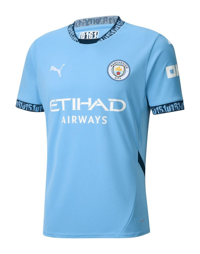 Camiseta Manchester City - 2024-25 - Manchester City - Fútbol - Premier League - Champions League - Azul - Azul Marino - Blanco - Puma - Diseño - Temporada - Camiseta titular - Club - Estadio - Jugadores - Moda - Estilo - Comprar - Camisetas de fútbol - Venta - Última colección - Moda deportiva 