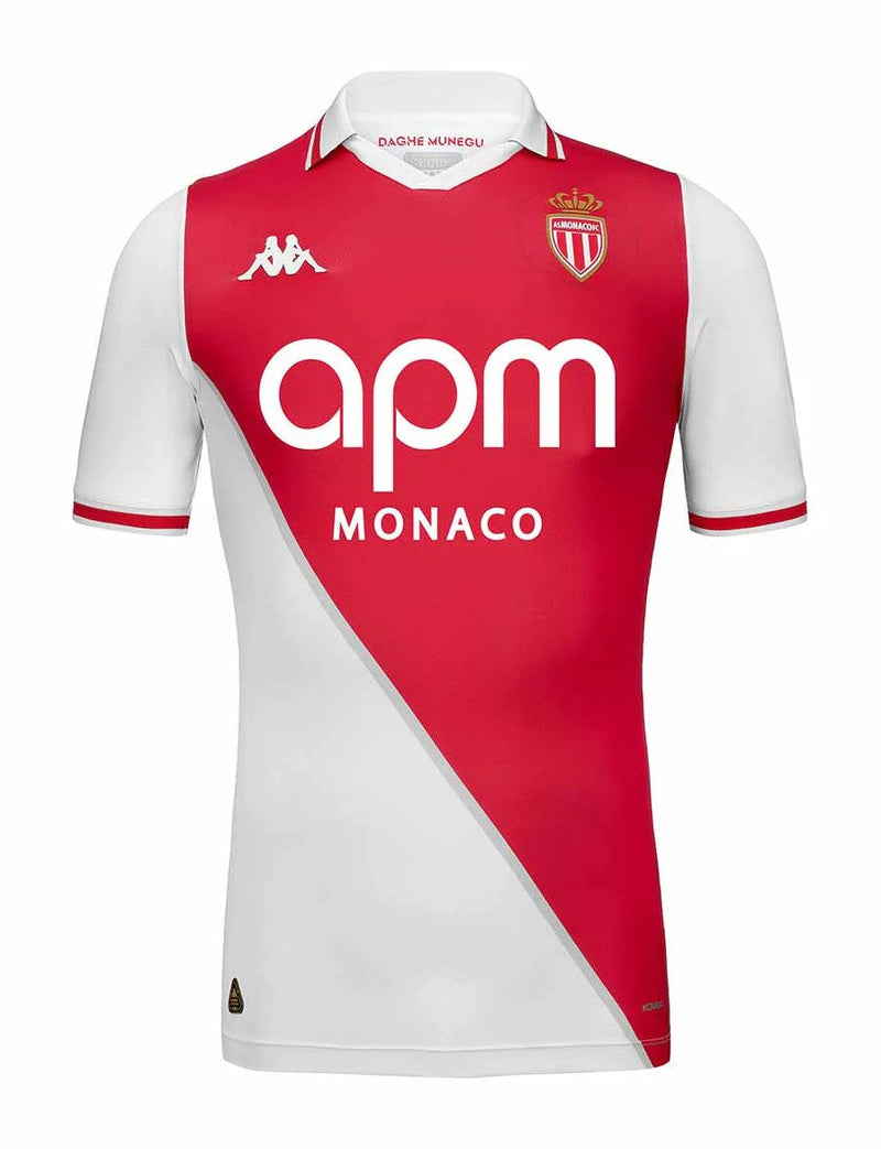 AS Mónaco - 2024-25 - AS Mónaco - Fútbol - Ligue 1 - Champions League - Blanco - Rojo - Kappa -  Diseño -  Temporada - Camiseta titular - Club - Estadio - Jugadores - Moda - Estilo - Comprar - Camisetas de fútbol - Venta - Última colección - Moda deportiva -  