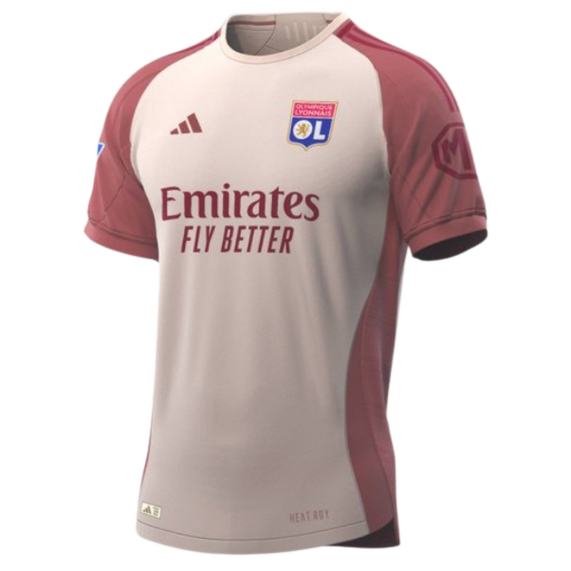 Lyon - 2024-2025 - Lyon - Fútbol - Ligue 1 - Copa de Francia - Adidas -  Diseño -  Temporada - Tercera camiseta - Club - Estadio - Jugadores - Moda - Estilo - Comprar - Camisetas de fútbol - Venta - Última colección - Moda deportiva -  Beige - 
