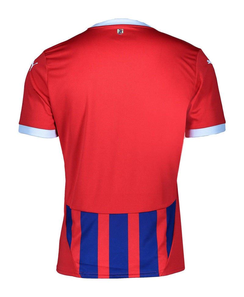 Heidenheim - 2024/2025 - Camiseta Heidenheim - Uniforme Heidenheim - Puma Heidenheim - Diseño moderno - Azul - Gris - Blanco - Bundesliga - Copa de Alemania - Home kit - Away kit - Patrón gráfico - Identidad del club - Gola redonda - Escudo del club - Logo de Puma - Patrocinio Intersport - Tecnologías innovadoras - Confort - Rendimiento.