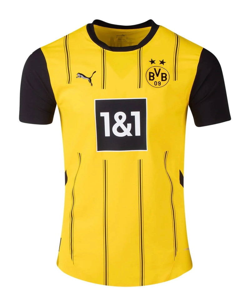 Borussia Dortmund - 2024/2025 - Camiseta Borussia Dortmund - Camiseta titular Borussia Dortmund - Uniforme Borussia Dortmund - Puma Borussia Dortmund - Diseño clásico - Amarillo y negro - Rayas verticales - Bundesliga - Copa de Alemania - Champions League - Gola redonda - Escudo del club - Patrocinio Evonik - Tecnologías innovadoras - Confort - Rendimiento.