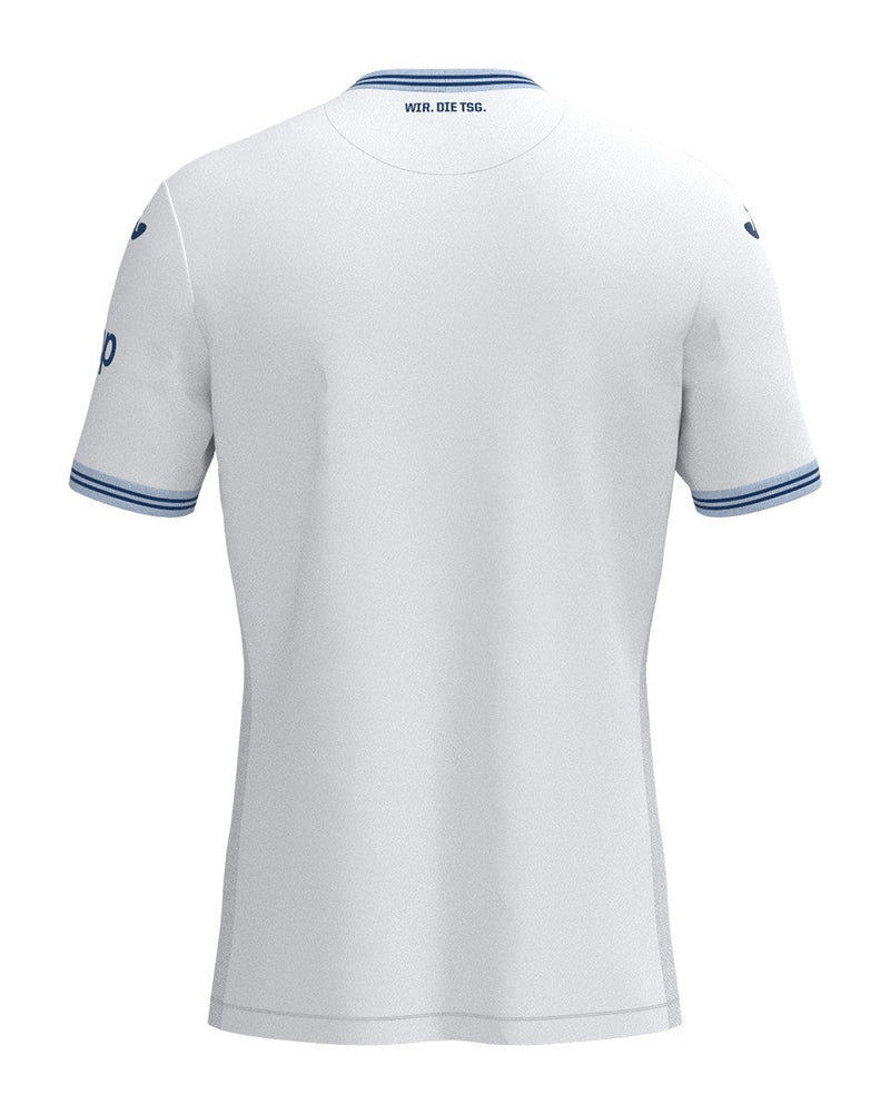 Hoffenheim - 2023-2024 - Camiseta Hoffenheim - Uniforme visitante Hoffenheim - Joma Hoffenheim - Diseño moderno - Negro - Blanco - Bundesliga -  Escudo del club - Logo de Joma - Tecnologías innovadoras - Confort - Rendimiento.
