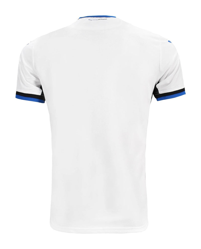 Atalanta 2024/2025 - Camiseta alternativa Atalanta - Joma Atalanta - Serie A - Coppa Italia - Champions League - Diseño clásico - Detalles en azul y negro - Blanco - Azul - Negro - Identidad del club - Historia - Gola redonda - Escudo del Atalanta - Logo de Joma - Tecnologías innovadoras - Confort - Rendimiento.