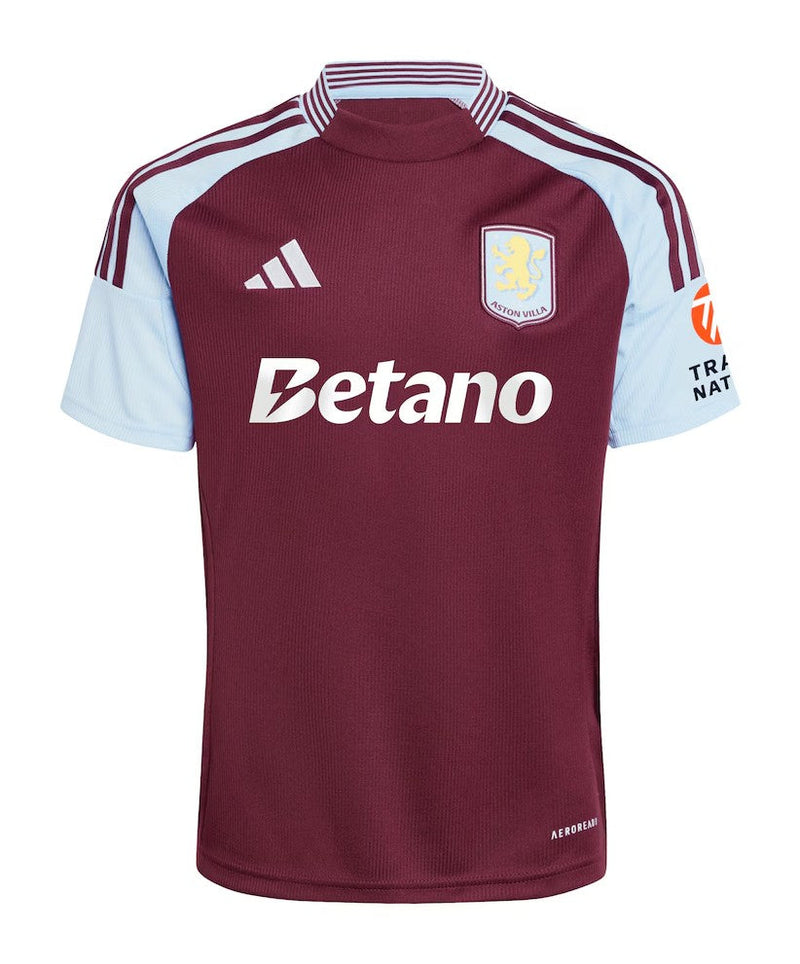 Aston Villa 2024/2025 - Camiseta Aston Villa - Uniforme titular Aston Villa - Adidas Aston Villa - Premier League - Diseño clásico - Diseño moderno - Burdeos - Azul marino - Gola redonda - Escudo del Aston Villa - Logo de Adidas - Historia del club - Innovación de Adidas - Tecnologías innovadoras - Confort - Rendimiento.