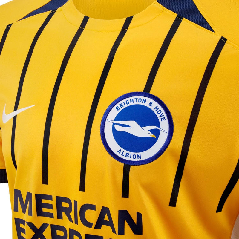 Brighton & Hove Albion 2024/2025 - Camiseta alternativa Brighton - Nike Brighton - Premier League - Diseño moderno - Diseño innovador - Azul marino - Blanco - Verde - Gola redonda - Escudo del Brighton & Hove Albion - Logo de Nike - Ambición - Espíritu innovador - Tecnologías innovadoras - Confort - Rendimiento. 