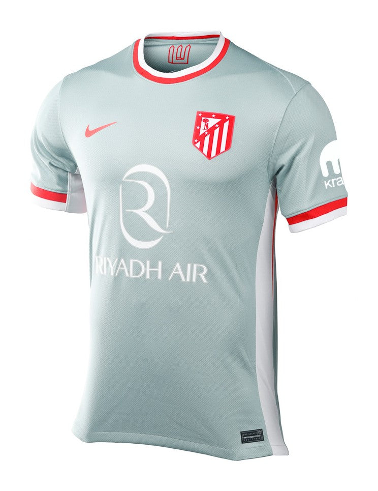 Atlético de Madrid 2024/2025 - Camiseta alternativa Atlético de Madrid - Nike Atlético de Madrid - Liga Santander - Copa del Rey - Champions League - Diseño moderno - Inspiración en la ciudad - Azul - Rojo - Blanco - Gola redonda - Escudo del Atlético de Madrid - Logo de Nike - Historia del club - Conexión con la ciudad - Tecnologías innovadoras - Confort - Rendimiento.