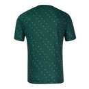 U.D. Almería 2024/2025 - Camiseta de visitante U.D. Almería - La Liga 2 - Diseño inspirado en la Catedral - Patrón sutil - Verde oscura - Blanco - Catedral de Almería - Palmeras - Temporada - Fútbol - Estilo - Equipamiento deportivo - Homenaje a la ciudad.