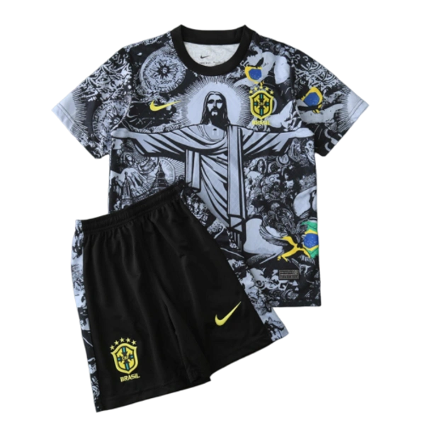 CAMISETA BRASIL EDICIÓN ESPECIAL GRAY CONJUNTO INFANTIL