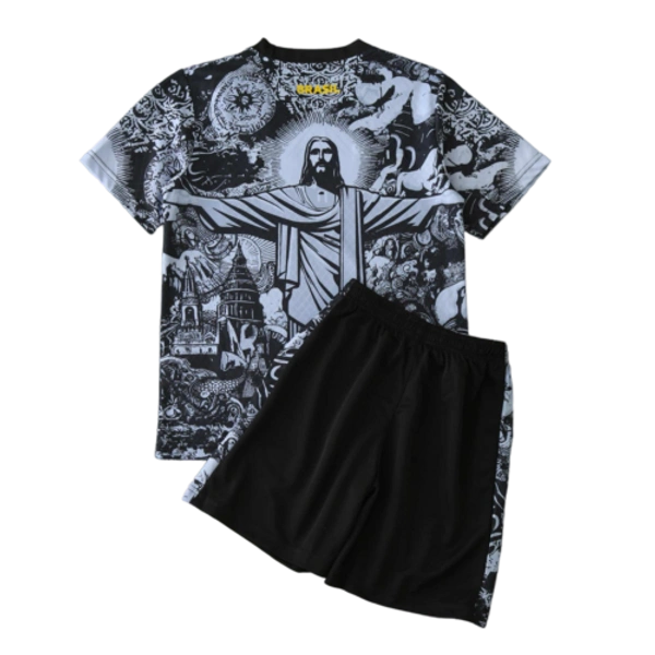 CAMISETA BRASIL EDICIÓN ESPECIAL GRAY CONJUNTO INFANTIL