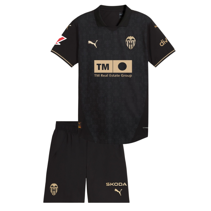 CAMISETA VALENCIA II 24/25 NEGRA CONJUNTO INFANTIL