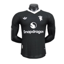 Manchester United-Camiseta-Negra-Portero-24-25-Hombre-Jugador-Fútbol-Equipación-Uniforme-Temporada-Clásico-Deportivo-Calidad-Estilo