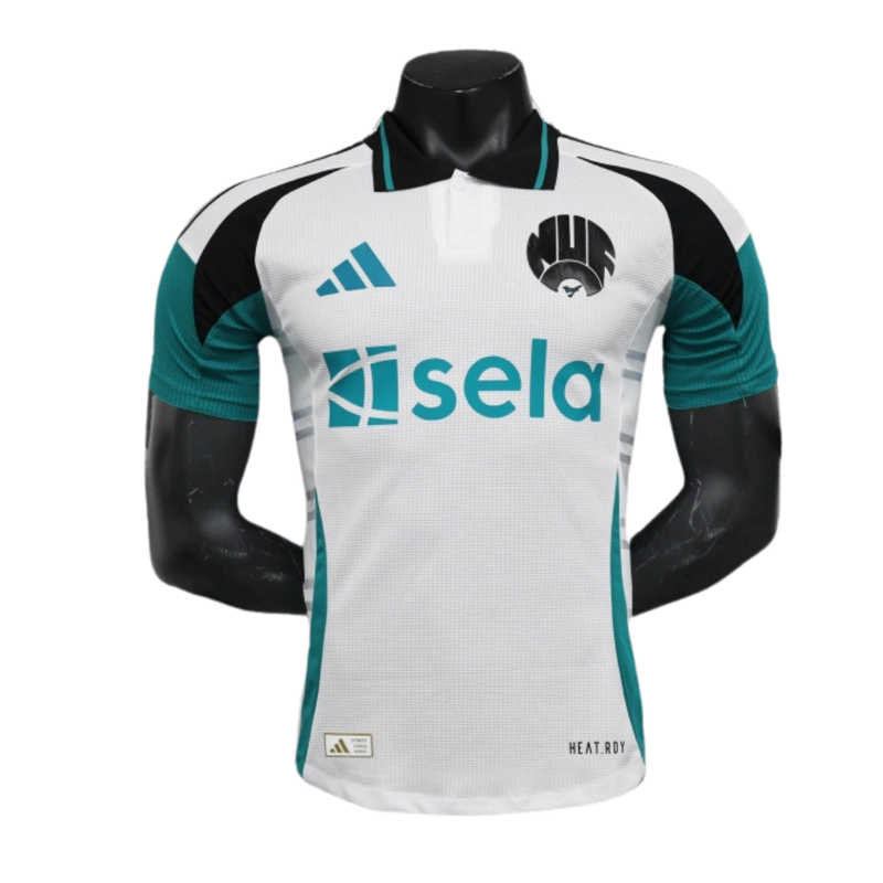 Newcastle-Camiseta-III-24-25-Hombre-Jugador-Blanco-Fútbol-Equipación-Uniforme-Temporada-Clásico-Deportivo-Calidad-Estilo