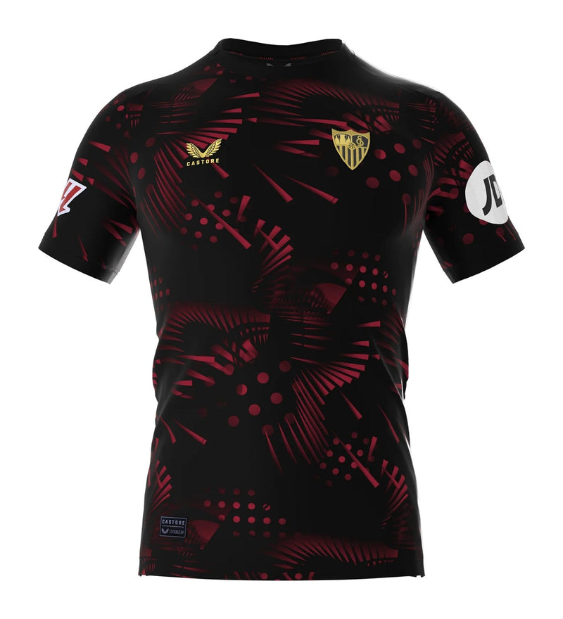 Sevilla FC 2024/2025 - Camiseta alternativa Sevilla FC - La Liga - Diseño audaz - Negro - Rojo - Dorado - Estilo - Contraste - Convencional - Declaración de estilo.