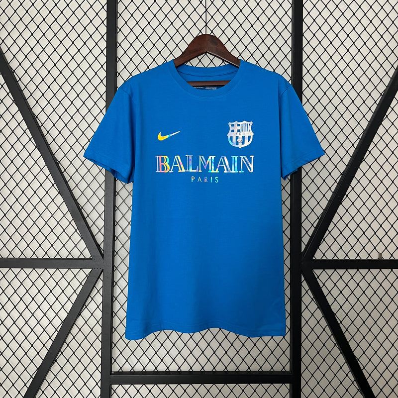 CAMISETA BARCELONA EDICIÓN LIMITADA BALMAIN PARIS BLUE 24/25 HOMBRE