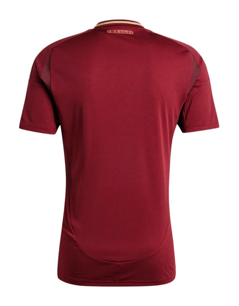 camiseta-ASRoma2024-25-uniformedelocal-Adidas-SerieA-rojo-detallesdorados-disenoelegante-RiyadhSeason-temporada2024-25-futbolitaliano-PauloDybala-TammyAbraham-LorenzoPelleg