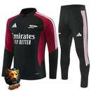 CHÁNDAL MEDIA CREMALLERA + PANTALONES ARSENAL NEGRO Y GRANATE 26/27 HOMBRE