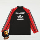 CHÁNDAL MEDIA CREMALLERA + PANTALONES MANCHESTER UNITED NEGRO Y ROJO 98/99 HOMBRE RETRO