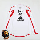 CHÁNDAL MEDIA CREMALLERA + PANTALONES AC MILAN BLANCO Y ROJO 05/06 HOMBRE RETRO