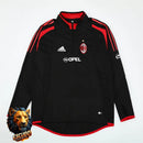 CHÁNDAL MEDIA CREMALLERA + PANTALONES AC MILAN NEGRO Y ROJO 04/05 HOMBRE RETRO