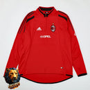 CHÁNDAL MEDIA CREMALLERA + PANTALONES AC MILAN ROJO Y NEGRO 04/05 HOMBRE RETRO