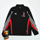 CHÁNDAL MEDIA CREMALLERA + PANTALONES AC MILAN NEGRO Y ROJO 03/04 HOMBRE RETRO