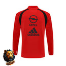 CHÁNDAL MEDIA CREMALLERA + PANTALONES AC MILAN ROJO Y NEGRO 03/04 HOMBRE RETRO