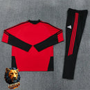 CHÁNDAL MEDIA CREMALLERA + PANTALONES MANCHESTER UNITED ROJO Y NEGRO 26/27 HOMBRE