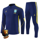 CHÁNDAL MEDIA CREMALLERA + PANTALONES BRASIL AZUL MARINO Y VERDE 26/27 HOMBRE