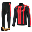 CHÁNDAL + PANTALONES AC MILAN NEGRO Y ROJO X 26/27 HOMBRE