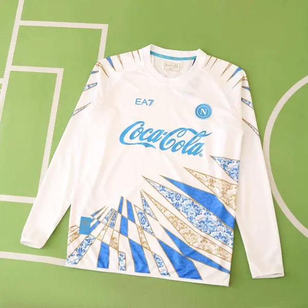 NAPOLI ENTRENAMIENTO MANGA LARGA 25/26 BLANCA HOMBRE